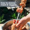 Grilling Flat Metal BBQ Skewers Stainless Steel
