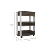 Dering Kitchen Cart W/ Caster White & Dark Walnut