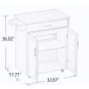 Kitchen Island Rolling Trolley Cart W/ Wood Top & Towel Rack