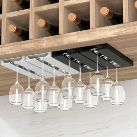 1pc Perforated Free Wine Glass Hanging Holder (Color: White)