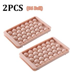 Mini Ice Ball Mold Round Ice Cube w/ Lid (Color: 2PCS 66Ball)