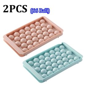 Mini Ice Ball Mold Round Ice Cube w/ Lid (Color: 2PCS 66Ball2)