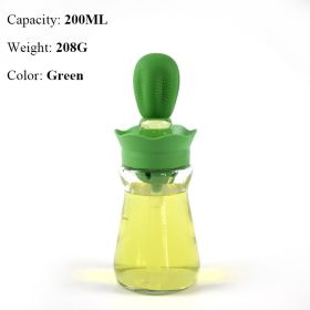 Oil Bottle With Silicone Brush Oil Sprayer (Color: style b green)