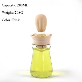 Oil Bottle With Silicone Brush Oil Sprayer (Color: style b pink)