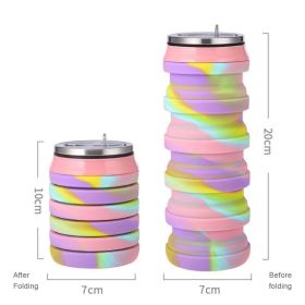 Foldable Silicone Water Cup (Color: 5, Capacity: 480ml)