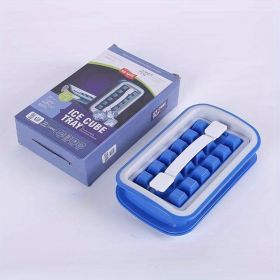 18 Grids Ice Ball Maker; Silicone Ice Cube Tray (Color: Blue)