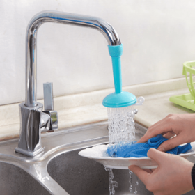 Kitchen Faucet; Adjustable Tap; Extender Faucet (Color: Blue)