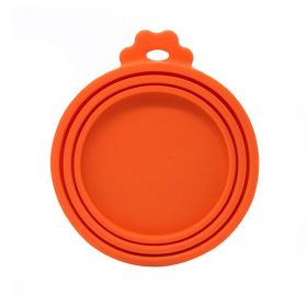 Reusable Food Storage Keep Fresh Tin Cover Cans (Color: Orange)