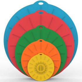 5pcs Silicone Fresh-keeping Cover; Microwave Heating Cover (Color: B)