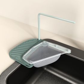 Kitchen Sink Drain Rack W/ Disposable Kitchen Waste Filter (Color: Green)