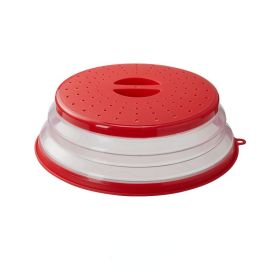 Microwave Splatter Cover; Heating Folding Cover (Color: Red)