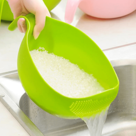 Rice Washer Quinoa Strainer (Color: Green, size: L)