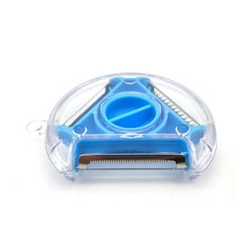 3-in-1 Fruit Vegetable Peeler Stainless Steel Shredder (Color: Blue)