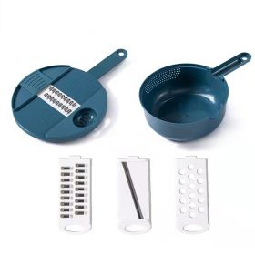 Multifunctional Vegetable Cutter, Potato Shredded (Color: Blue--Three Blades)