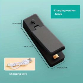 Mini Household Portable Heat Sealing Machine (Style: Rechargeable - Black, Color: Random Color)