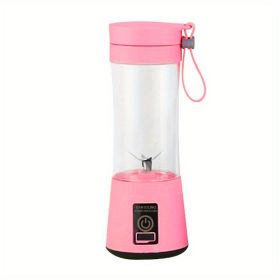 Portable Rechargeable 6 Blade Juicer Cup (Color: Pink)