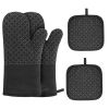 Silicone & Cotton Double-Layer Heat Resistant Oven Mitts