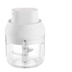 Electric Mini Garlic Masher Food Processor w/ Peeler & Spoon (Color: White)