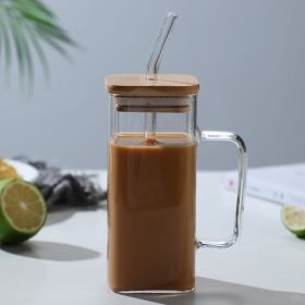 Adorable Glass Cups with Lids and Straws (Color: Transparent)