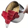 Adjustable Silicone Clip On Strainer For Pots, Pans, And Bowls