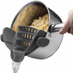 Adjustable Silicone Clip On Strainer For Pots, Pans, And Bowls (Quantity: 1pc)