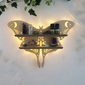 Wall Mounted Decorative Shelf for Moon Moth Butterfly Lamp (Color: Yue'e God Primary Color [with LED Light 59.06 inch])