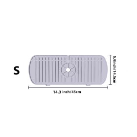 1pc Silicone Sink Faucet Mat Splash Guard Dish Drying Mat (Color: Light Gray, size: S)