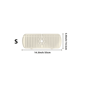 1pc Silicone Sink Faucet Mat Splash Guard Dish Drying Mat (Color: Beige, size: S)