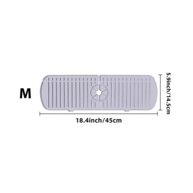 1pc Silicone Sink Faucet Mat Splash Guard Dish Drying Mat (Color: Light Gray, size: M)