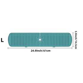 1pc Silicone Sink Faucet Mat Splash Guard Dish Drying Mat (Color: Green, size: L)