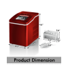 26lbs/24h Portable Countertop Ice Maker Machine w/ Scoop