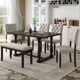 Dining Table & Chair Set (Color: Espresso)