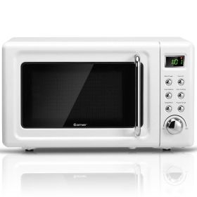 Retro Microwave w/ 5 Micro Power & Auto Cooking Function (Color: White)