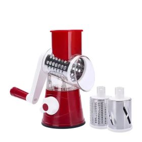Multifunctional Hand Crank Home Kitchen Shredder (Color: Red)