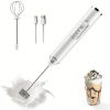 Milk Frother Handheld Rechargeable W/ 2pcs Stainless Whisk