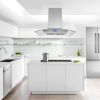 36" Stainless Steel Island Mount Range Hood w/LED Lights