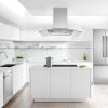 36" Stainless Steel Island Mount Range Hood w/LED Lights