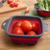 Collapsible Colander Silicone Square Strainer With Handle
