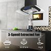 36" Stainless Steel Island Mount Range Hood w/LED Lights