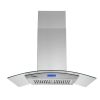 36" Stainless Steel Island Mount Range Hood w/LED Lights