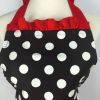 Retro Polka Dot Aprons, Ruffle Side Vintage Cooking Apron