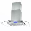 36" Stainless Steel Island Mount Range Hood w/LED Lights