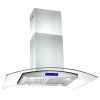36" Stainless Steel Island Mount Range Hood w/LED Lights