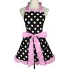 Retro Polka Dot Aprons, Ruffle Side Vintage Cooking Apron