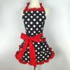 Retro Polka Dot Aprons, Ruffle Side Vintage Cooking Apron