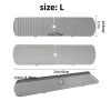 1pc Gray Black Silicone Behind Faucet Sink Splash Guard Mat