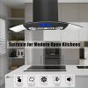 36" Stainless Steel Island Mount Range Hood w/LED Lights