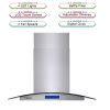 36" Stainless Steel Island Mount Range Hood w/LED Lights