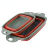 Collapsible Colander Silicone Square Strainer With Handle