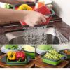 Collapsible Colander Silicone Square Strainer With Handle